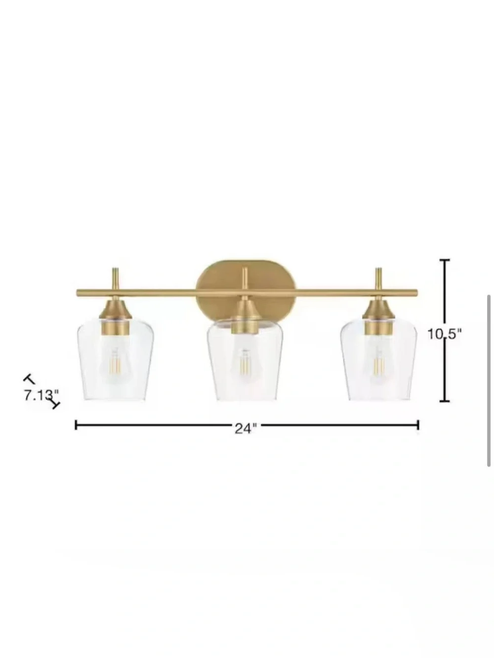 New Hampton Bay Pavlen Antique Brass Vanity Light with Clear Glass